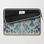 Blue otomi tenango mexican fabric birds and flower embroidery interior design Laptop Sleeve Gallery Image 2