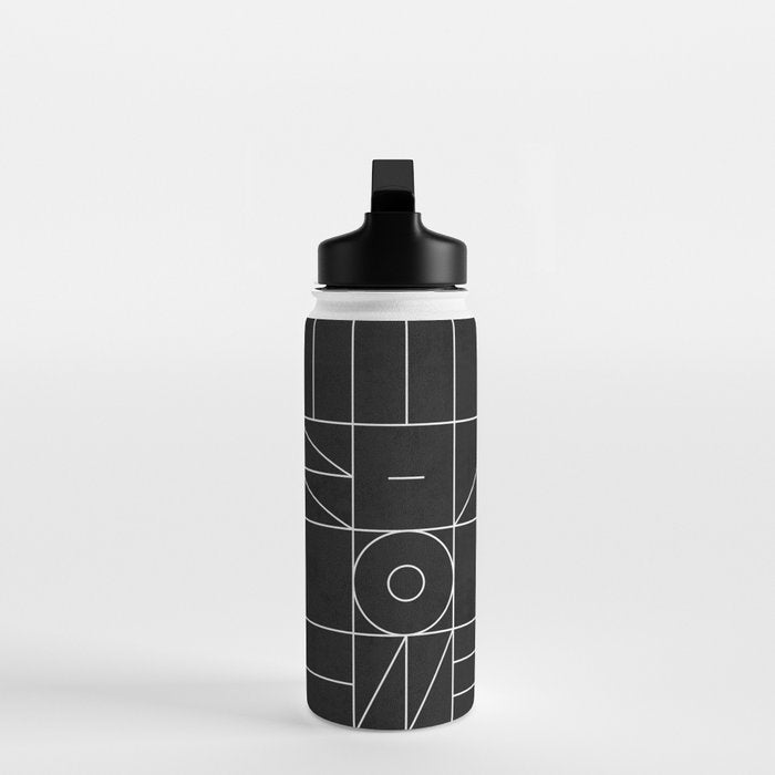 My Favorite Geometric Patterns No.9 - Black Water Bottle Gallery Image 3