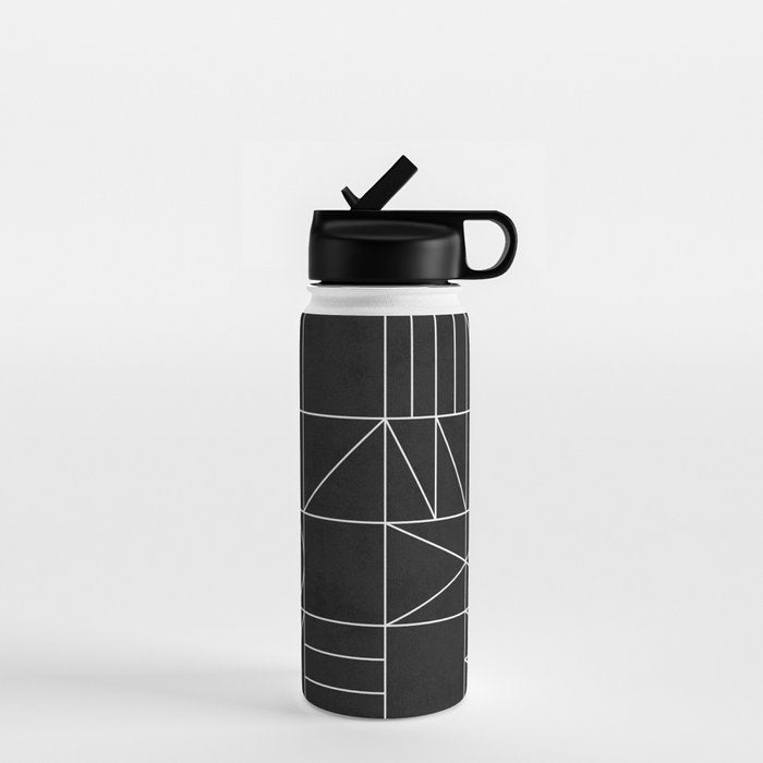 My Favorite Geometric Patterns No.9 - Black Water Bottle Gallery Image 1