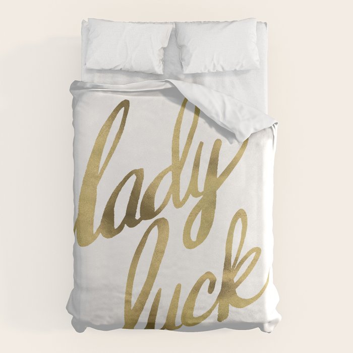 Lady Luck - Gold Ink Duvet Cover Gallery Image 6