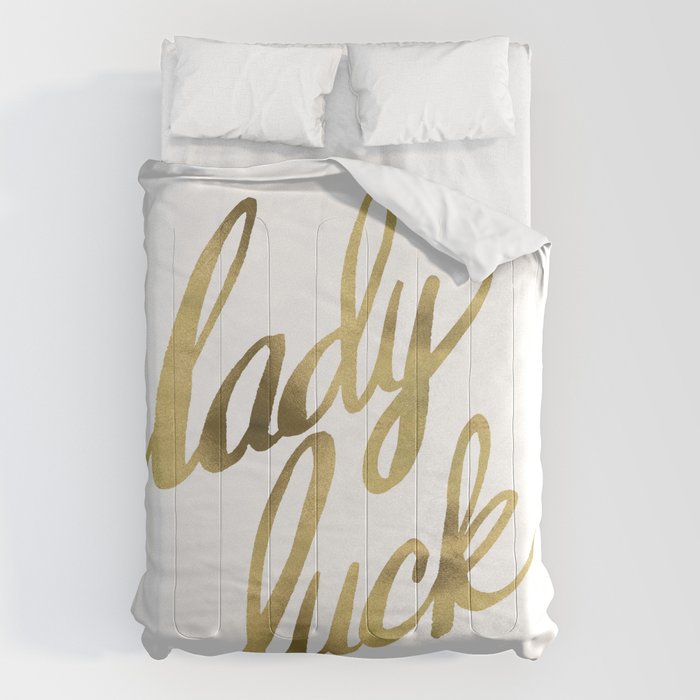 Lady Luck - Gold Ink Comforter Gallery Image 1