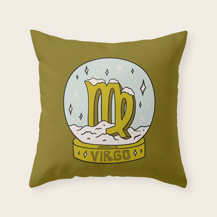 Virgo Snow Globe Throw Pillow Gallery Image 6