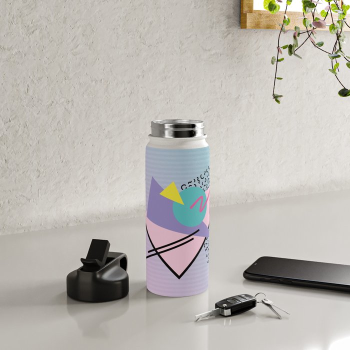 Memphis pattern 44 - 80s / 90s Retro Water Bottle Gallery Image 4
