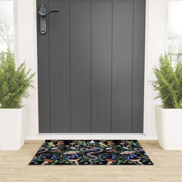 Mushroom Snake Crystals Garden Welcome Mat Gallery Image 3