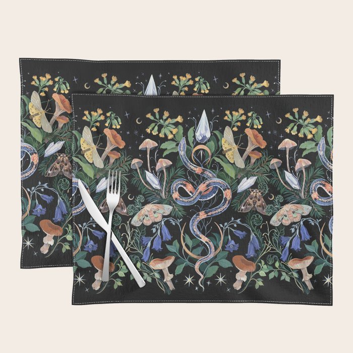 Mushroom Snake Crystals Garden Placemat Gallery Image 1