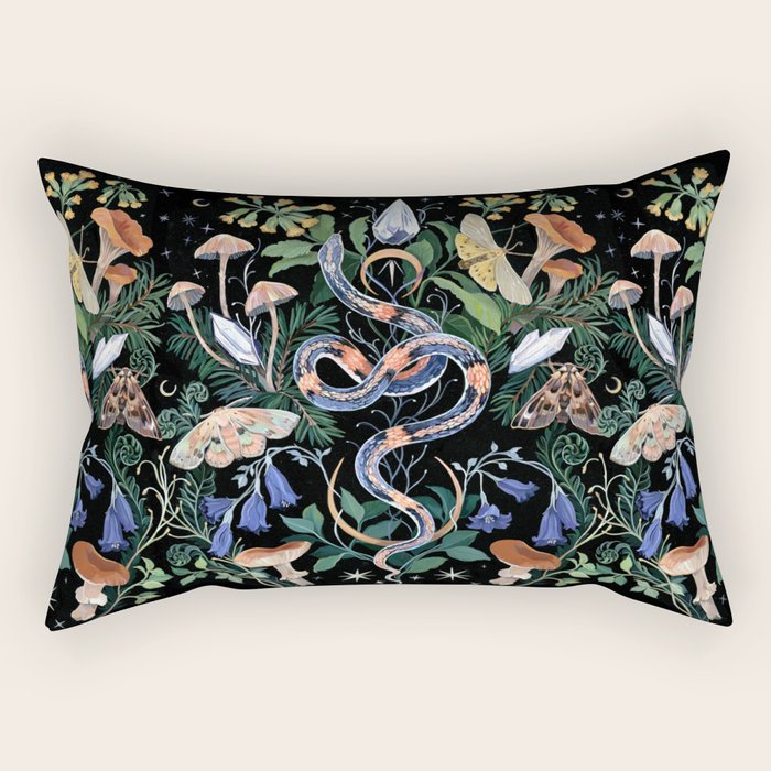 Mushroom Snake Crystals Garden Rectangular Pillow Gallery Image 2