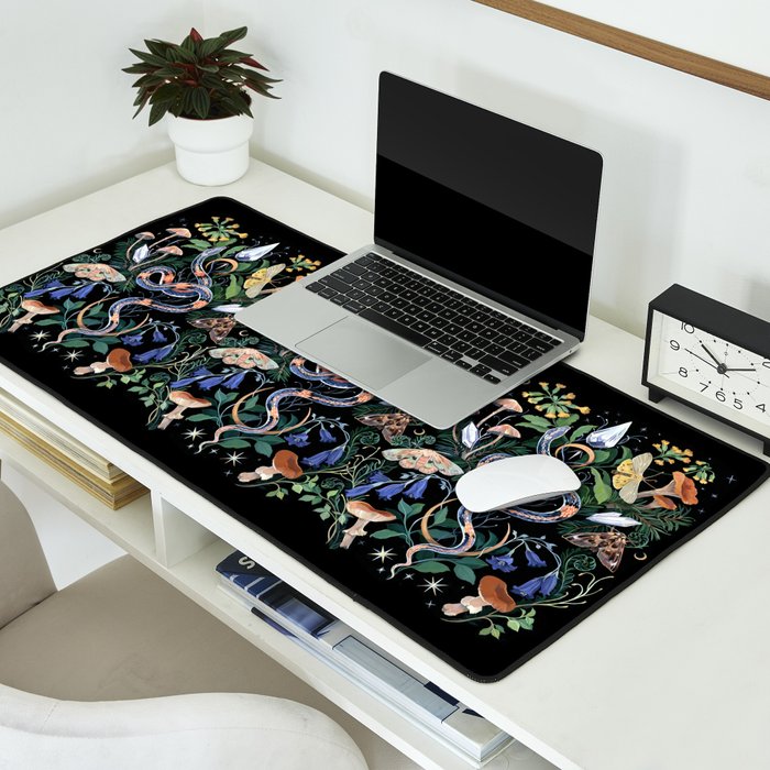 Mushroom Snake Crystals Garden Desk Mat Gallery Image 2