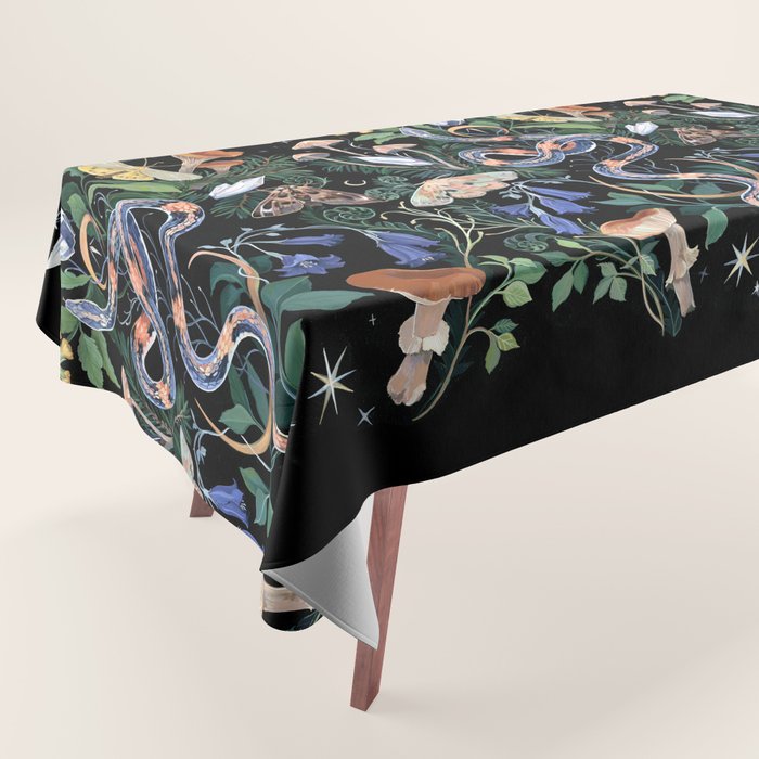 Mushroom Snake Crystals Garden Tablecloth Gallery Image 1