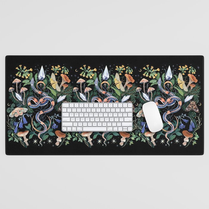Mushroom Snake Crystals Garden Desk Mat Gallery Image 1