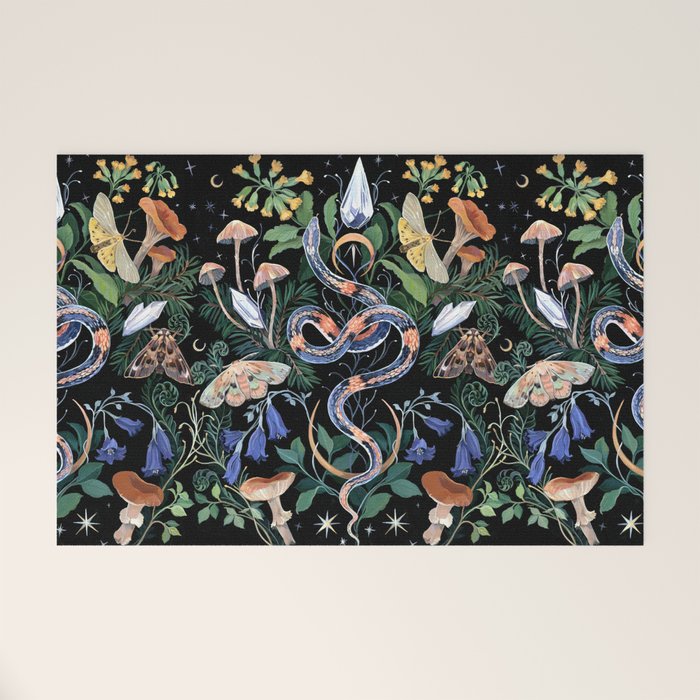 Mushroom Snake Crystals Garden Welcome Mat Gallery Image 1