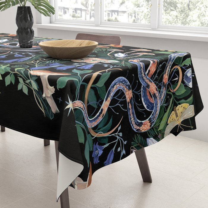 Mushroom Snake Crystals Garden Tablecloth Gallery Image 3
