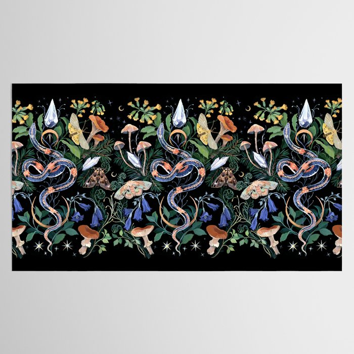 Mushroom Snake Crystals Garden Tablecloth Gallery Image 2