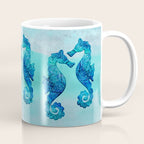 Blue Seahorse Couple Underwater Coffee Mug Gallery Image 1