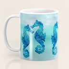 Blue Seahorse Couple Underwater Coffee Mug Gallery Image 3