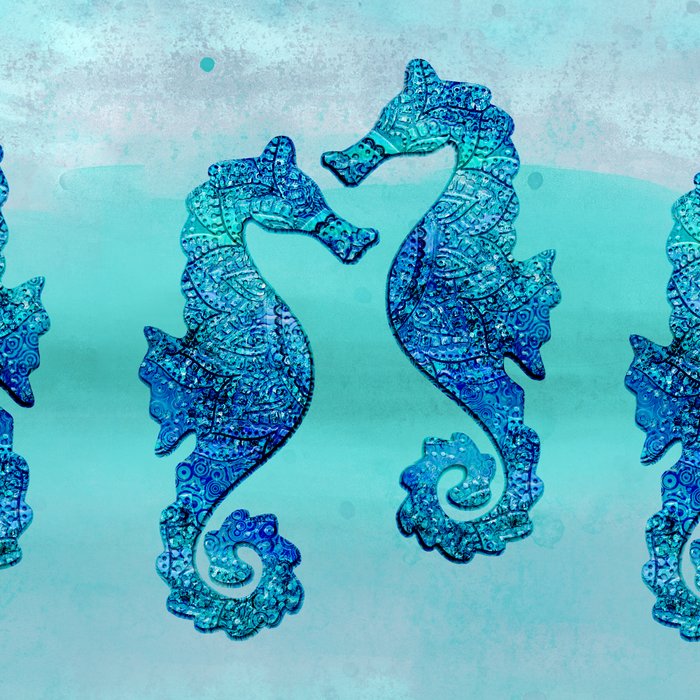 Blue Seahorse Couple Underwater Coffee Mug Gallery Image 2