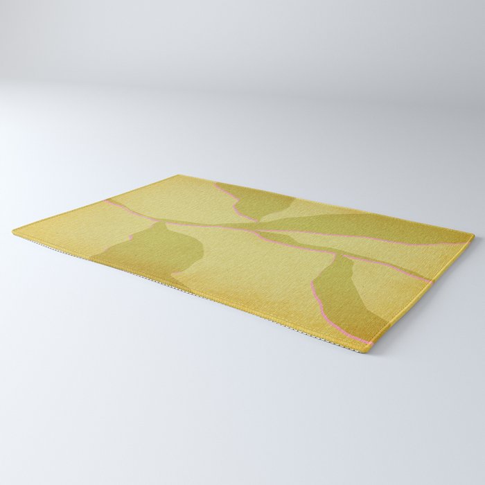 Green and pink botanical abstract Rug Gallery Image 3