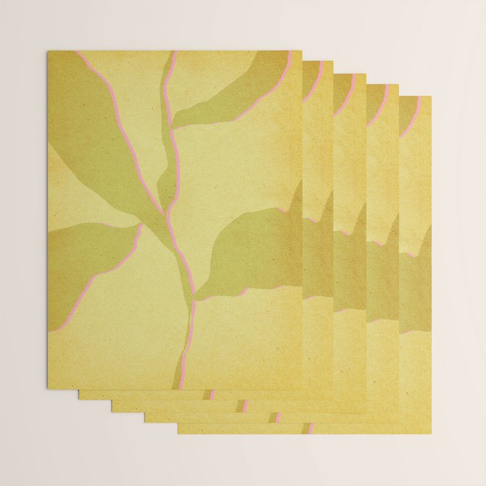 Green and pink botanical abstract Wrapping Paper Gallery Image 3