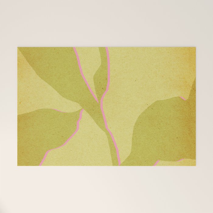 Green and pink botanical abstract Welcome Mat Gallery Image 1