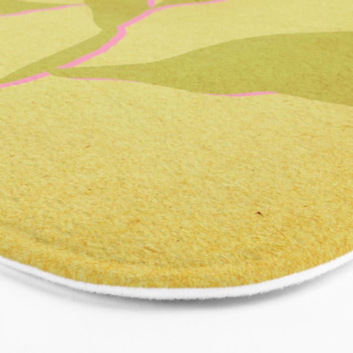 Green and pink botanical abstract Bath Mat Gallery Image 3