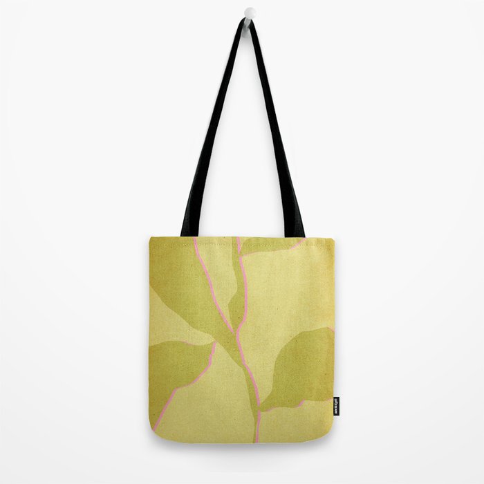 Green and pink botanical abstract Tote Bag Gallery Image 2
