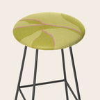 Green and pink botanical abstract Stool Gallery Image 2