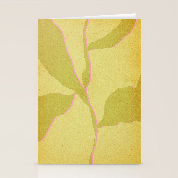 Green and pink botanical abstract Stationery Card Gallery Image 2