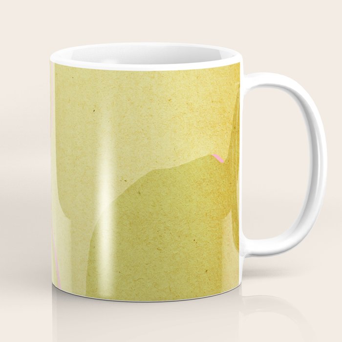 Green and pink botanical abstract Coffee Mug Gallery Image 1