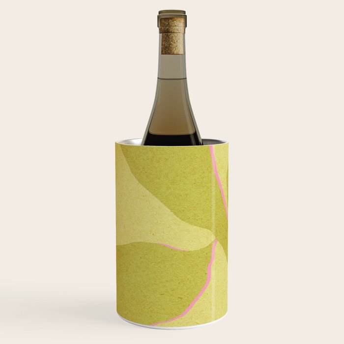 Green and pink botanical abstract Wine Chiller Gallery Image 2