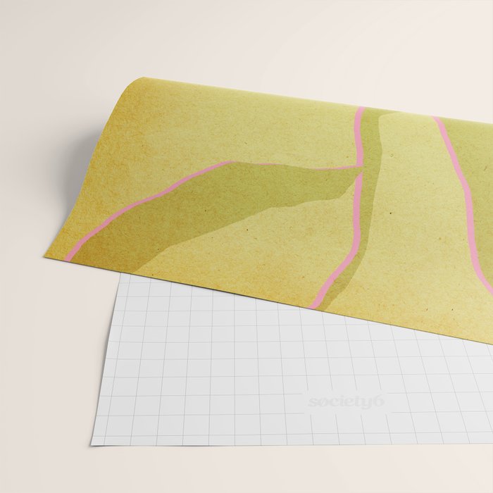 Green and pink botanical abstract Wrapping Paper Gallery Image 2