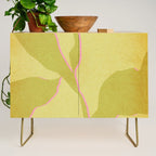 Green and pink botanical abstract Credenza Gallery Image 1