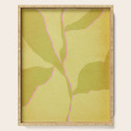 Green and pink botanical abstract Serving Tray Gallery Image 1