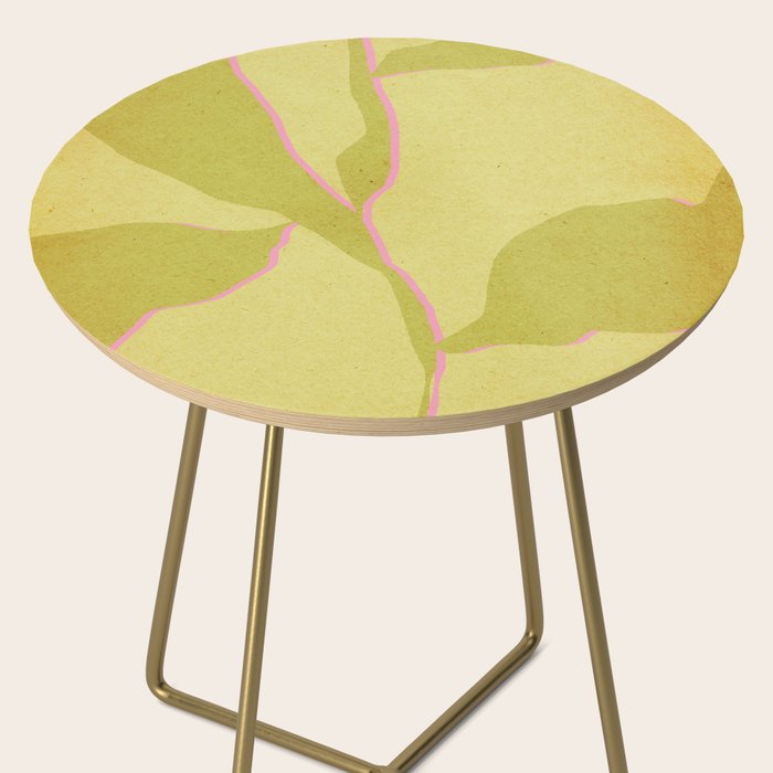 Green and pink botanical abstract Side Table Gallery Image 2