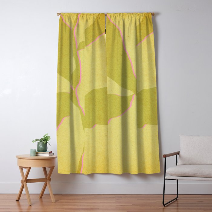 Green and pink botanical abstract Window Curtain Gallery Image 5