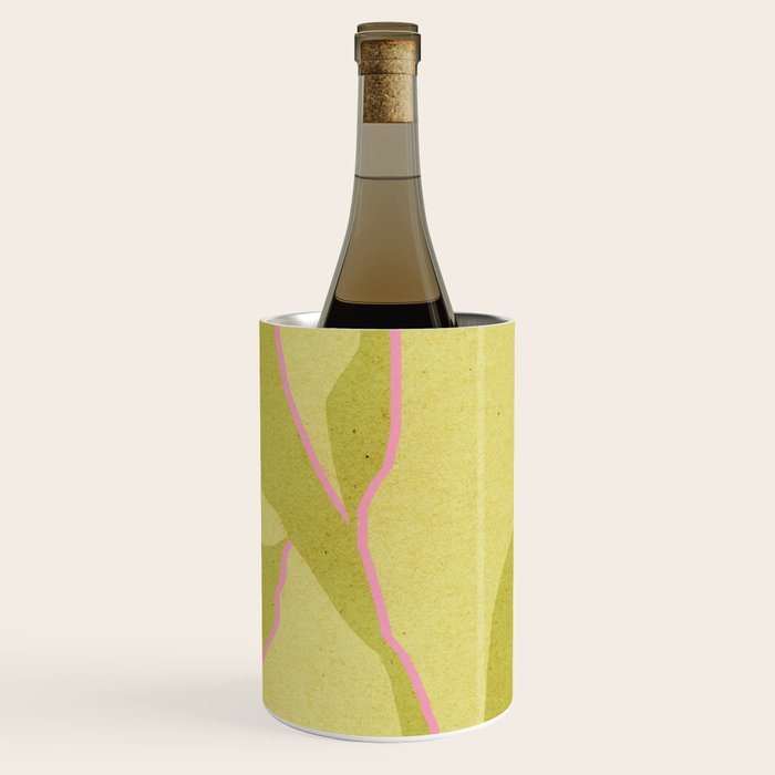 Green and pink botanical abstract Wine Chiller Gallery Image 1