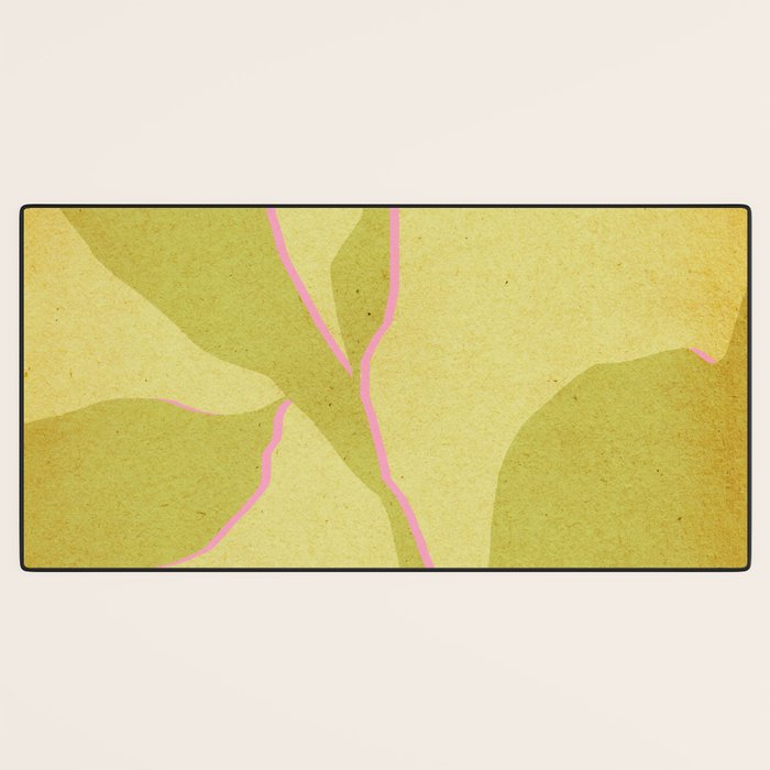 Green and pink botanical abstract Desk Mat Gallery Image 3
