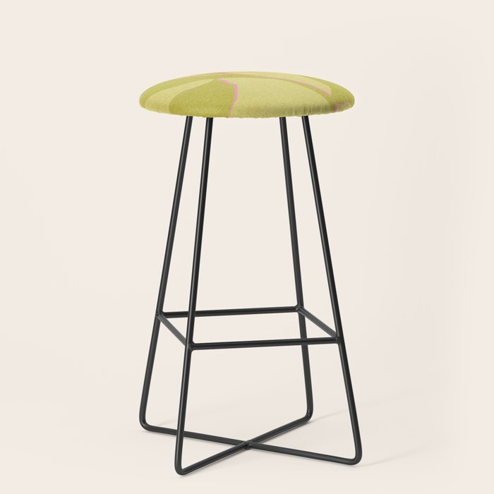 Green and pink botanical abstract Stool Gallery Image 1