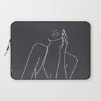 Minimal Line Art of a Woman Laptop Sleeve Gallery Image 1