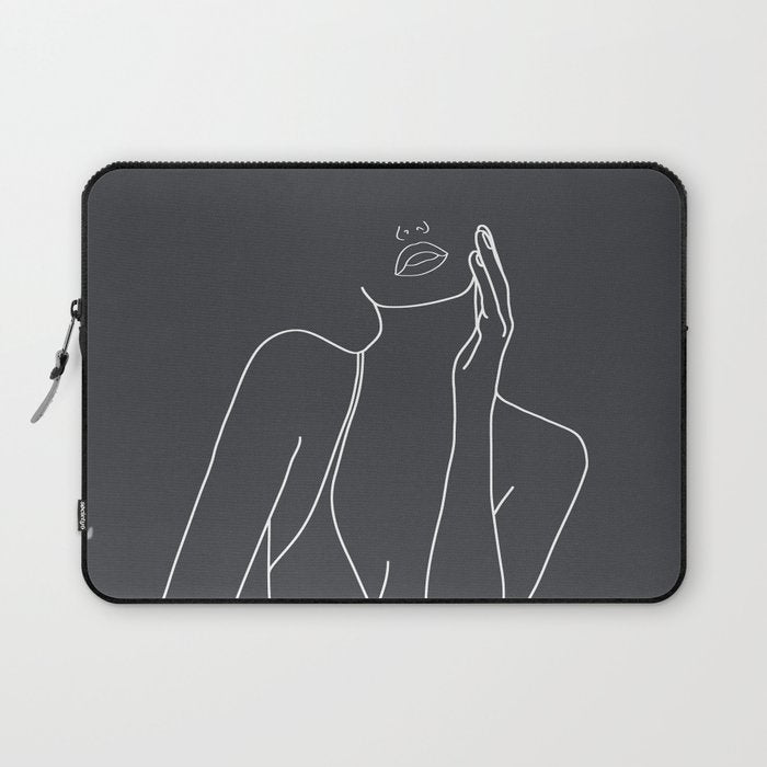 Minimal Line Art of a Woman Laptop Sleeve Gallery Image 1