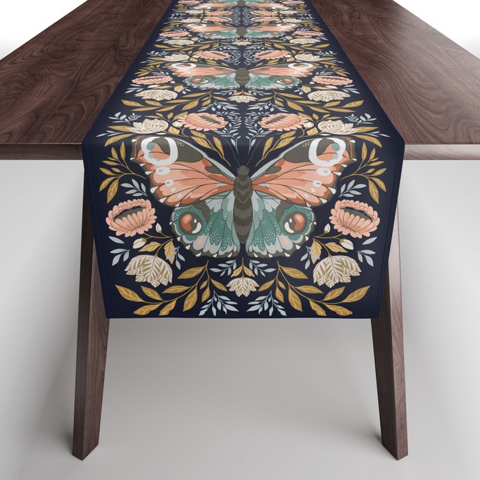 William Morris Butterfly - Midnight Garden Table Runner Gallery Image 1