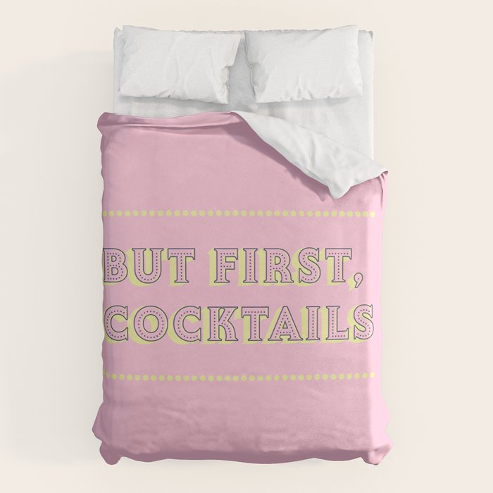 Pastel Pink Party Cocktails Duvet Cover Gallery Image 1