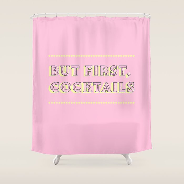 Pastel Pink Party Cocktails Shower Curtain Gallery Image 1