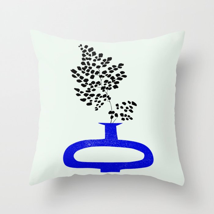 The Blue Vase 02 Throw Pillow Gallery Image 1