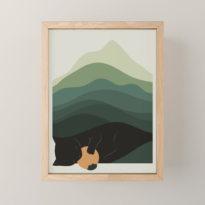 Cat Landscape 8B: Where does the Sun go? Mini Art Print Gallery Image 1