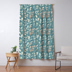 Leafy Teal Floral Window Curtain Gallery Image 5