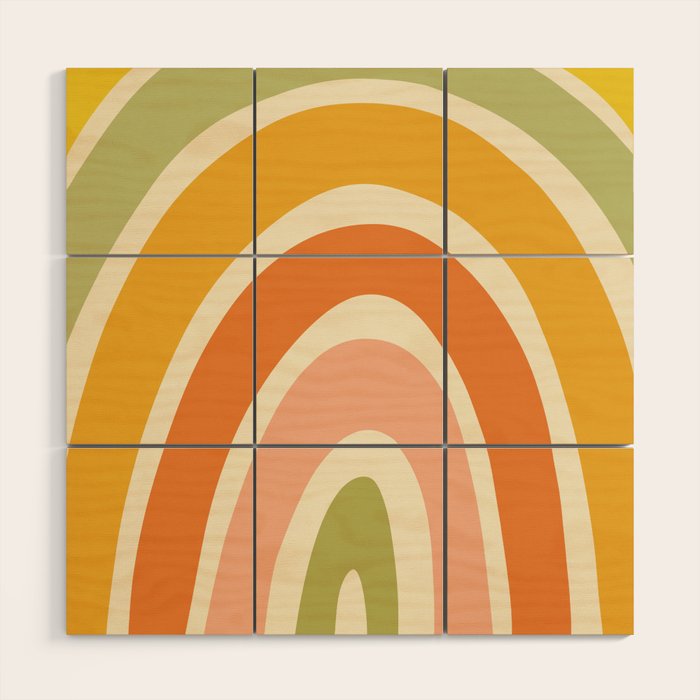 Retro Rainbow Wood Wall Art Gallery Image 2