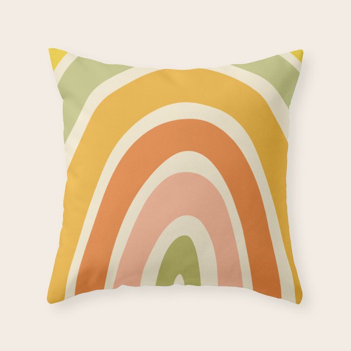Retro Rainbow Throw Pillow Gallery Image 6