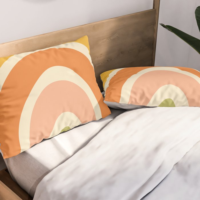 Retro Rainbow Pillow Sham Gallery Image 2