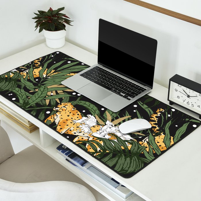 Cheetah in the glamorous nocturnal jungle Desk Mat Gallery Image 2