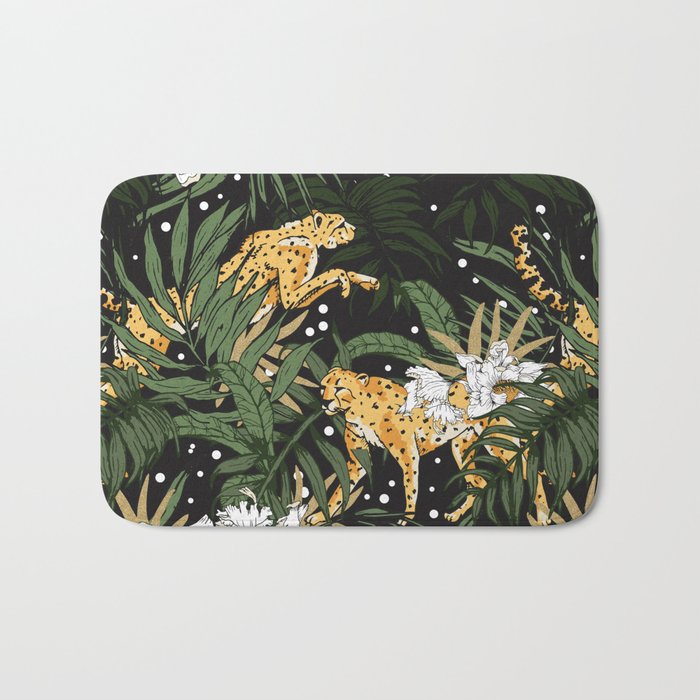 Cheetah in the glamorous nocturnal jungle Bath Mat Gallery Image 1