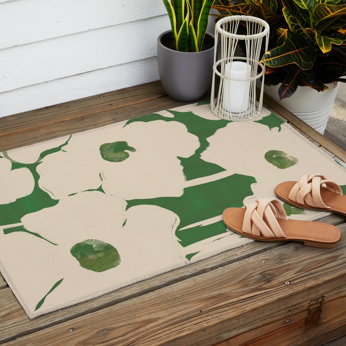 Abstract Flowers 5 Outdoor Rug Gallery Image 2